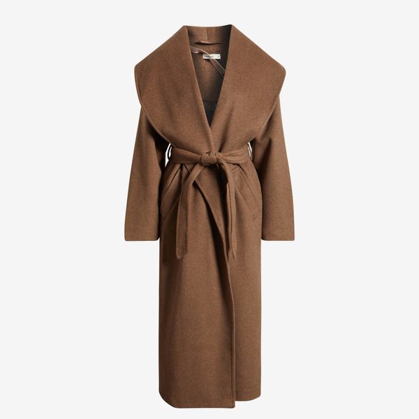House of CB Cocoon Wool Blend Shawl Collar Coat
