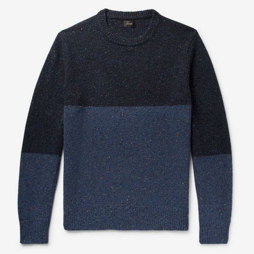 J.Crew Colour-Block Mélange Donegal Wool-Blend Sweater