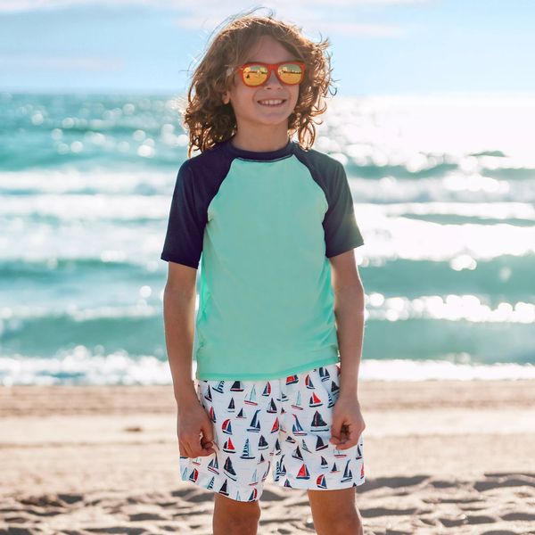 Lands’ End Boys Chlorine Resistant 5in Swim Trunks with Mesh Liner