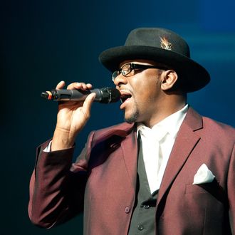 NEWARK, NJ - FEBRUARY 19: Bobby Brown performs at NJPAC Prudential Hall on February 19, 2012 in Newark, New Jersey. (Photo by Dave Kotinsky/Getty Images)