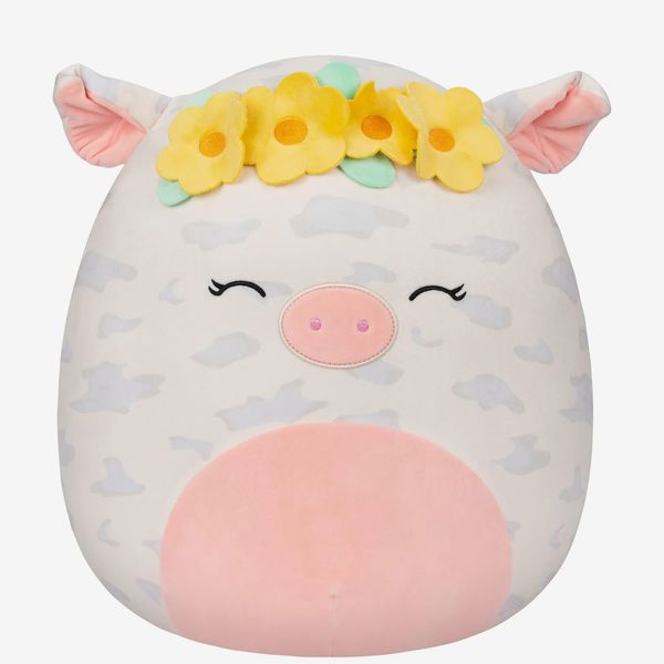 Squishmallows 16-Inch Rosie Spotted Pig with Yellow Flower Crown