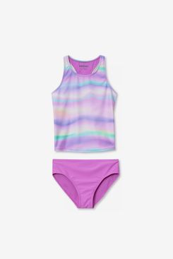 Lands’ End Girls Chlorine Resistant Tankini Swim Set