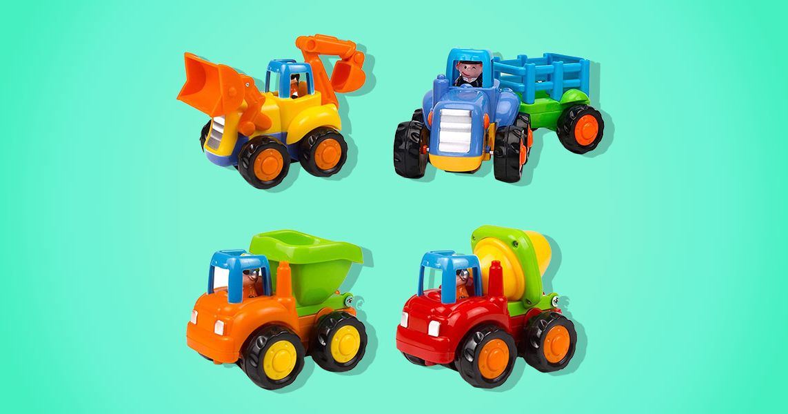 Set of 3 Push and Go Friction Powered Car Toys for Boys WolVol 