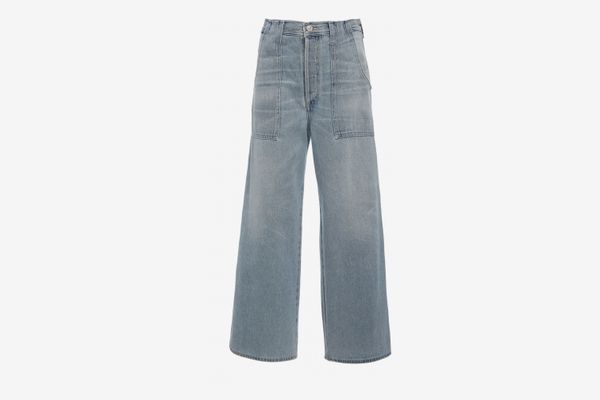 Citizens of Humanity Eva Cropped High-Rise Wide-Legged Jeans