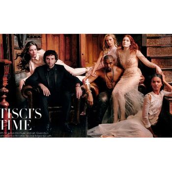 Riccardo Tisci and Kanye West in <em>Vogue</em>'s March issue.