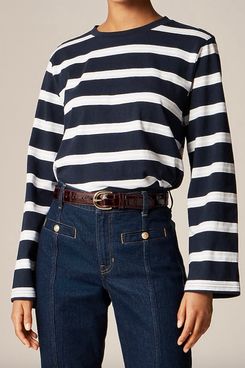 J.Crew Boyfriend Jersey Relaxed Long-sleeve T-shirt in Stripe