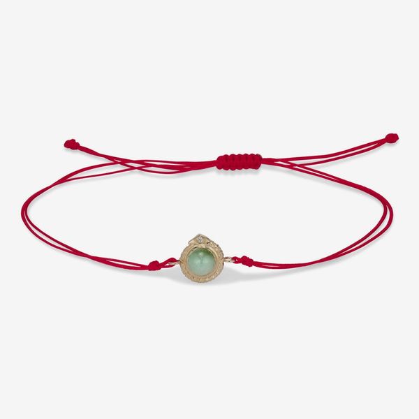 Ashley Zhang Jewelry 2025 Limited Edition Lunar New Year Snake Jade Bracelet - Red Cord