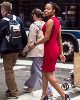 Louis Vuitton Series 2 Event: Navy dress, Beige bag & Stiletto