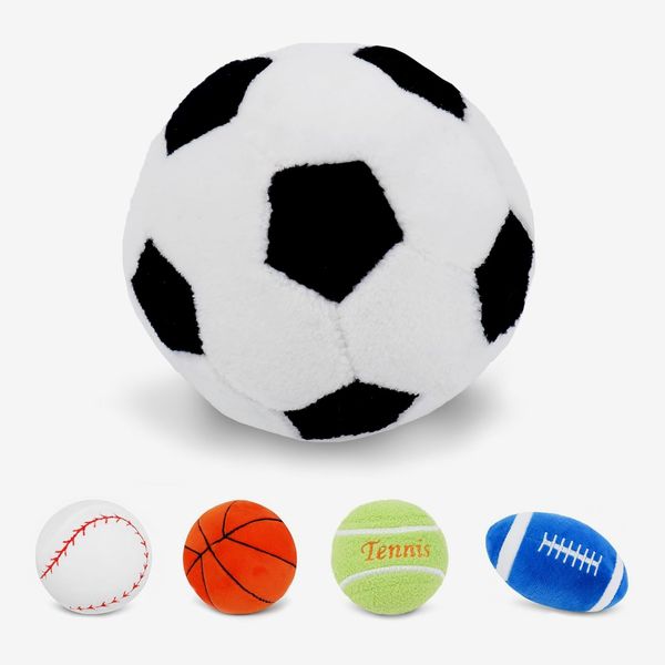 June Garden 2.5” Soccer Ball Plush Baby Rattle Sensory Toy