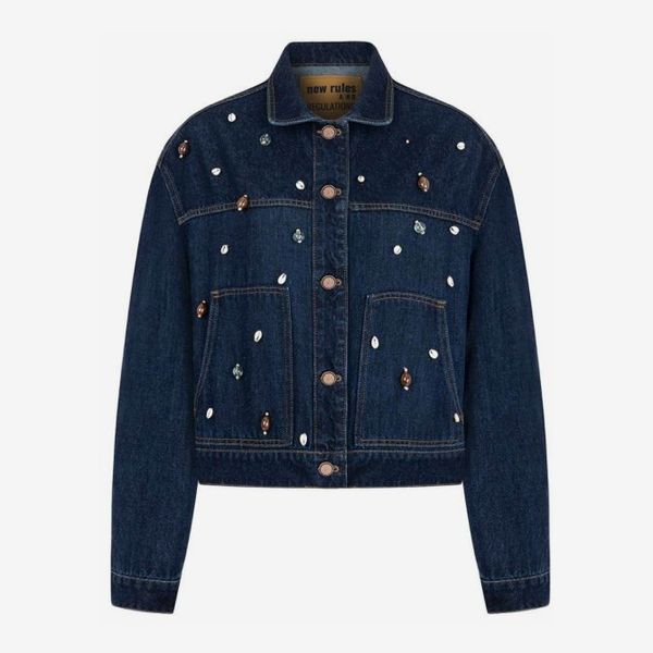 Nocturne Embellished Cotton Denim Jacket