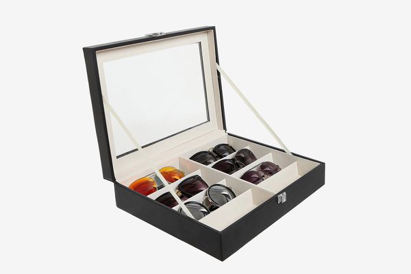MyGift Deluxe 8 Slot Sunglasses Organizer Box