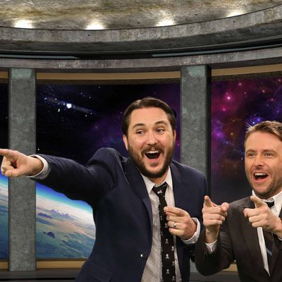 THE WIL WHEATON PROJECT -- Pictured: (l-r) Wil Wheaton, Chris Hardwick -- (Photo by: Danny Feld/Syfy)