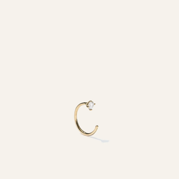 Quince 14K Gold Diamond Single Open Reverse Huggie