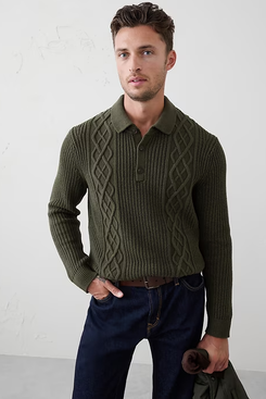 Banana Republic Factory Cable Sweater Polo