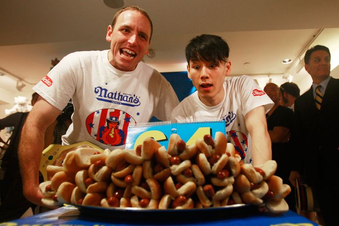 Nathan’s Hot Dog Eating Contest Champions Attend Official Weigh-In