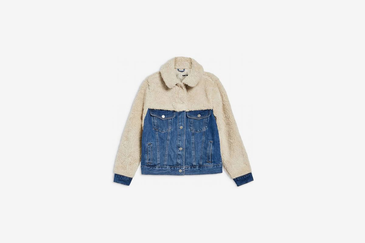 topshop hybrid borg jacket