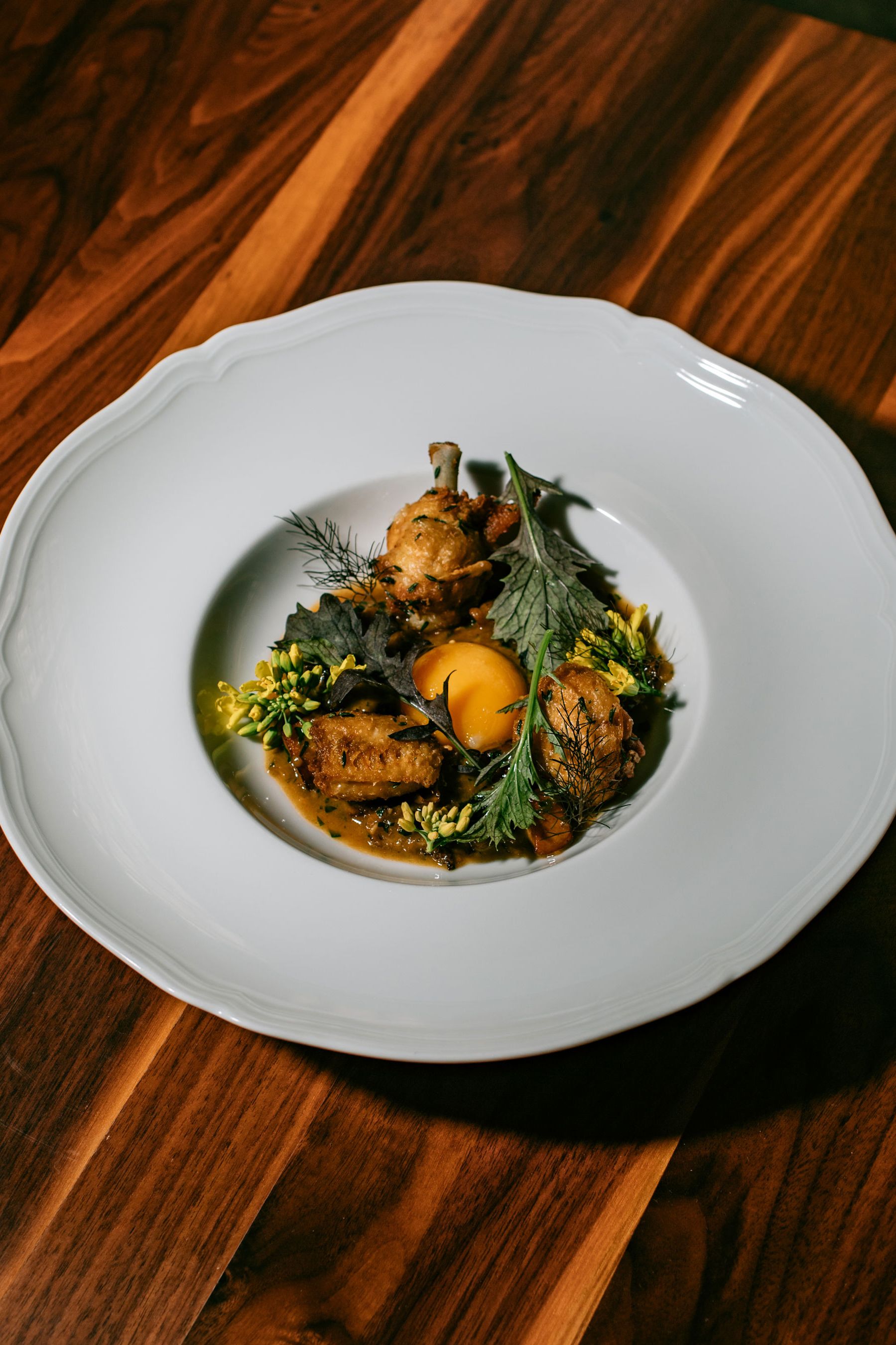 The mushroom and chicken barigoule.