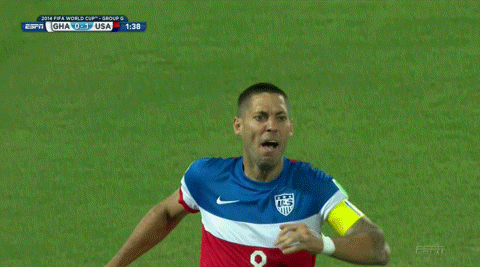 Clint Dempsey has injury scare, bloody nose after wild aerial challenge