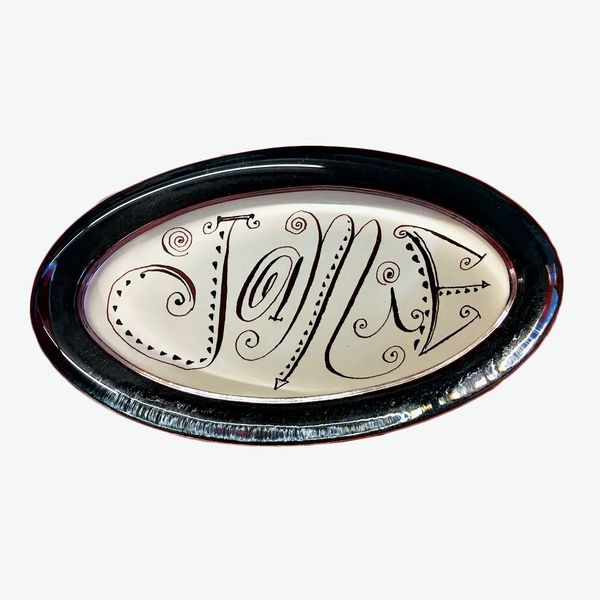 Bernard Maisner Custom Cream Oval Calligraphy Paperweight