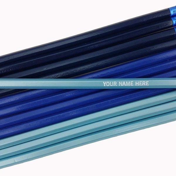 Ezpencils - Personalized Shadows of Blue Hexagon Pencils