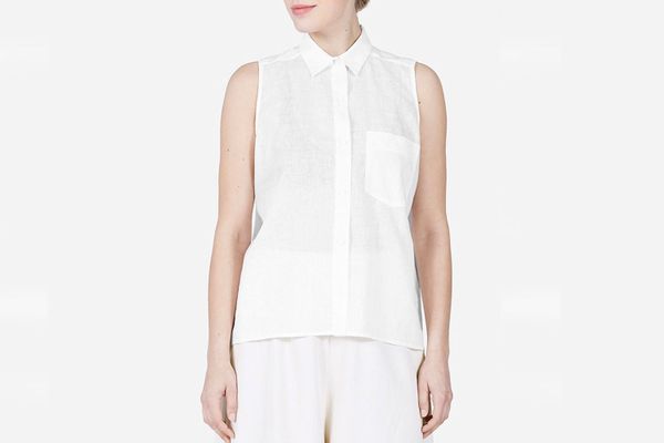 Everlane Cotton-Linen Sleeveless Shirt