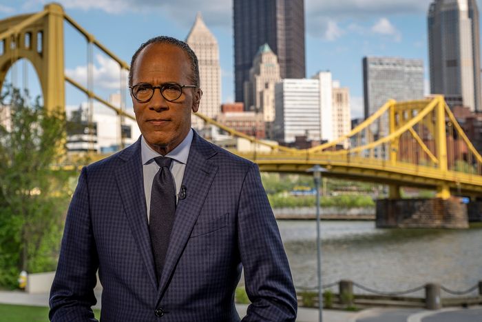 Lester Holt during a reporting trip in Pittsburgh.