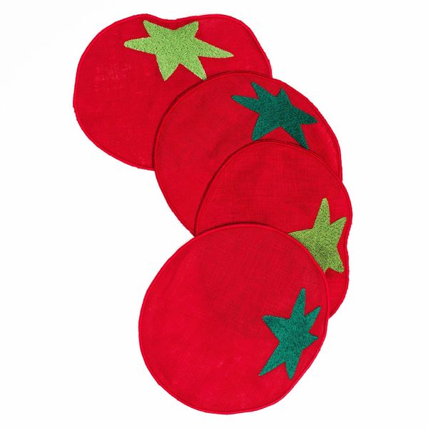 Piecework Puzzles Tomato Cocktail Napkins - Set of 4
