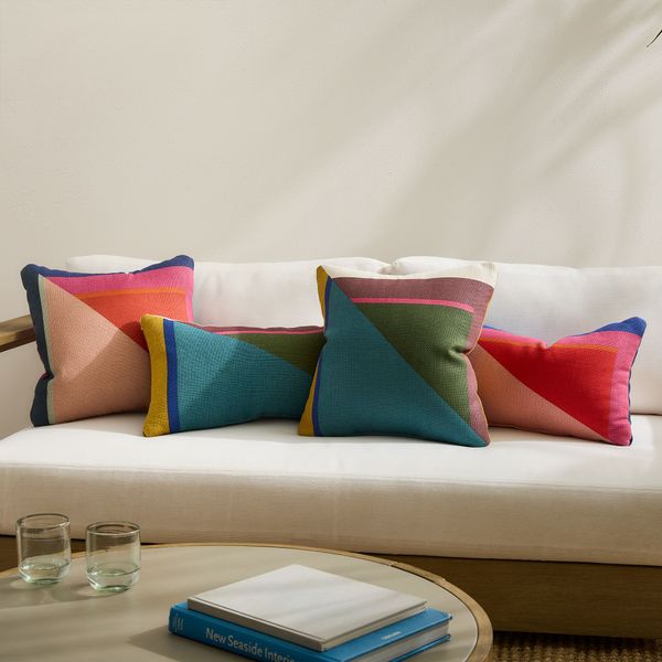 West Elm Split Colorblock Indoor/Outdoor Pillow