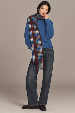 By Anthropologie Plaid Heritage Fringe Scarf