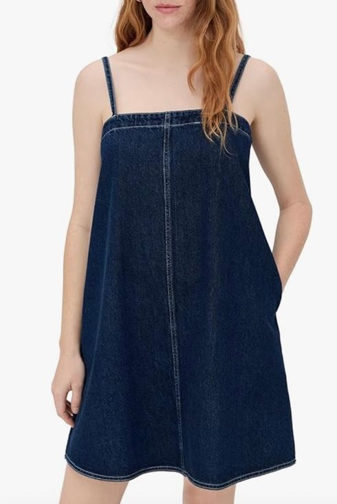 Madewell Strappy Aline Mini Dress in Bright Rinse Wash