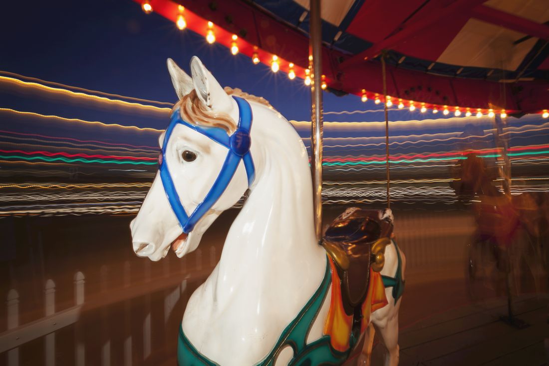 Everything We Know About the Goofy Carousel Horse From We Live in Time