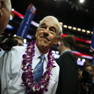TAMPA, FL - AUGUST 28: U.S. Rep. Ron Paul (R-TX) walks the arena floor during the second day of the Republican National Convention at the Tampa Bay Times Forum on August 28, 2012 in Tampa, Florida. Today is the first full session of the RNC after the start was delayed due to Tropical Storm Isaac. (Photo by Chip Somodevilla/Getty Images)