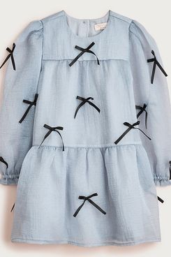 J.Crew Bow-Embellished Dress in Crinkle Organza