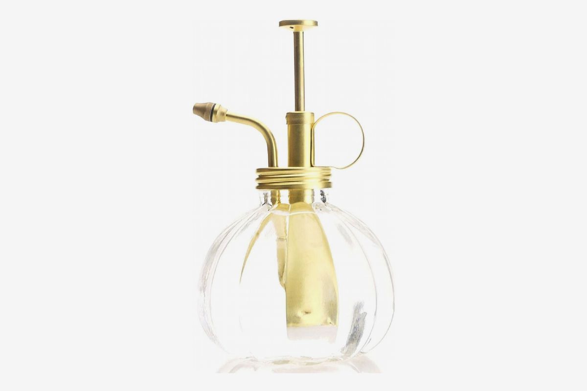 GLASS & BRASS GARDENING & PLANTING MISTER HOME LAWNS SPRAYER WATERING CAN GIFTS 