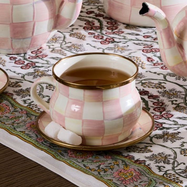 MacKenzie-Childs Enamel Teacup & Saucer