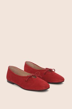 Maguire Prato Cherry Suede Ballerina Ballet Flat