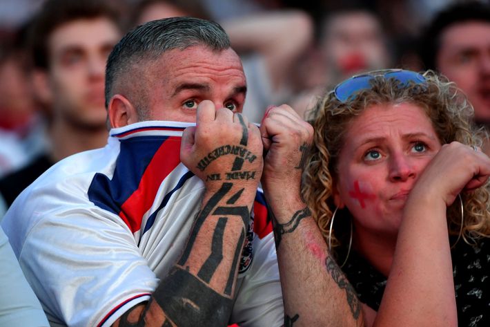 Crying English fans.