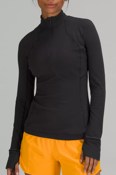 Womens 1/4 Zip Thermal Mock Neck Top Fleece Lined Base Layer for Running Yoga 
