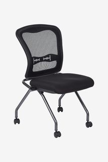 Office Star Deluxe Breathable ProGrid Back FreeFlex Coal Seat Armless Folding Chair