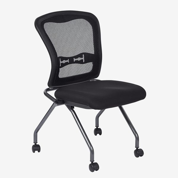 Office Star Deluxe Breathable ProGrid Back FreeFlex Coal Seat Armless Folding Chair