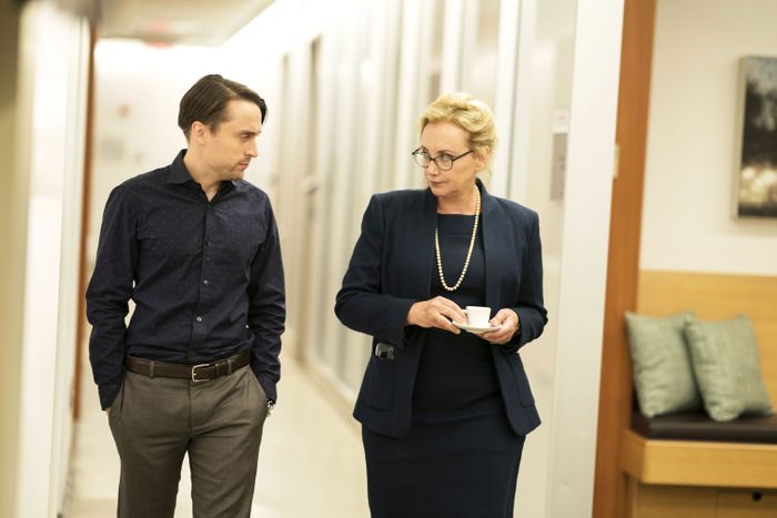 Kieran Culkin and J. Smith-Cameron on Succession.
