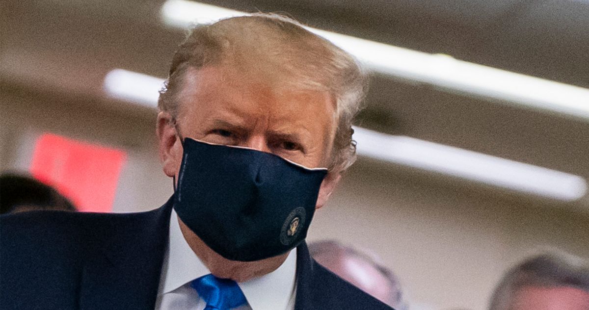 Trump Wears Mask Calls It Patriotic After Mocking Biden