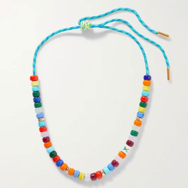 éliou Buzio Cord Bead and Gold-plated Necklace