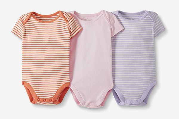 Moon and Back by Hanna Andersson Baby 3-Pack Organic Cotton Short Sleeve Bodysuit