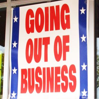 Going Out Of Business Window Sign Stock Photo - Download Image Now