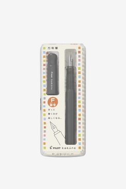 Pilot Kakuno Fountain Pen, Fine, Gray Body (Black Ink)
