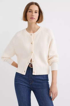 Loft Ribbed Relaxed Cardigan