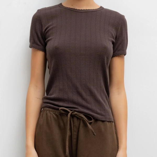 Leset Pointelle Slim-Fit Tee