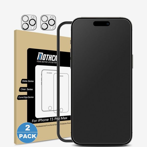 Mothca 2 Pack Matte Glass Screen Protector for iPhone 15 Pro Max