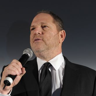 CANNES, FRANCE - MAY 13: Producer Harvey Weinstein speaks at The Weinstein Company VIP Press Event at the Martinez Hotel during the 64th Cannes Film Festival on May 13, 2011 in Cannes, France. (Photo by Michael Buckner/Getty Images)